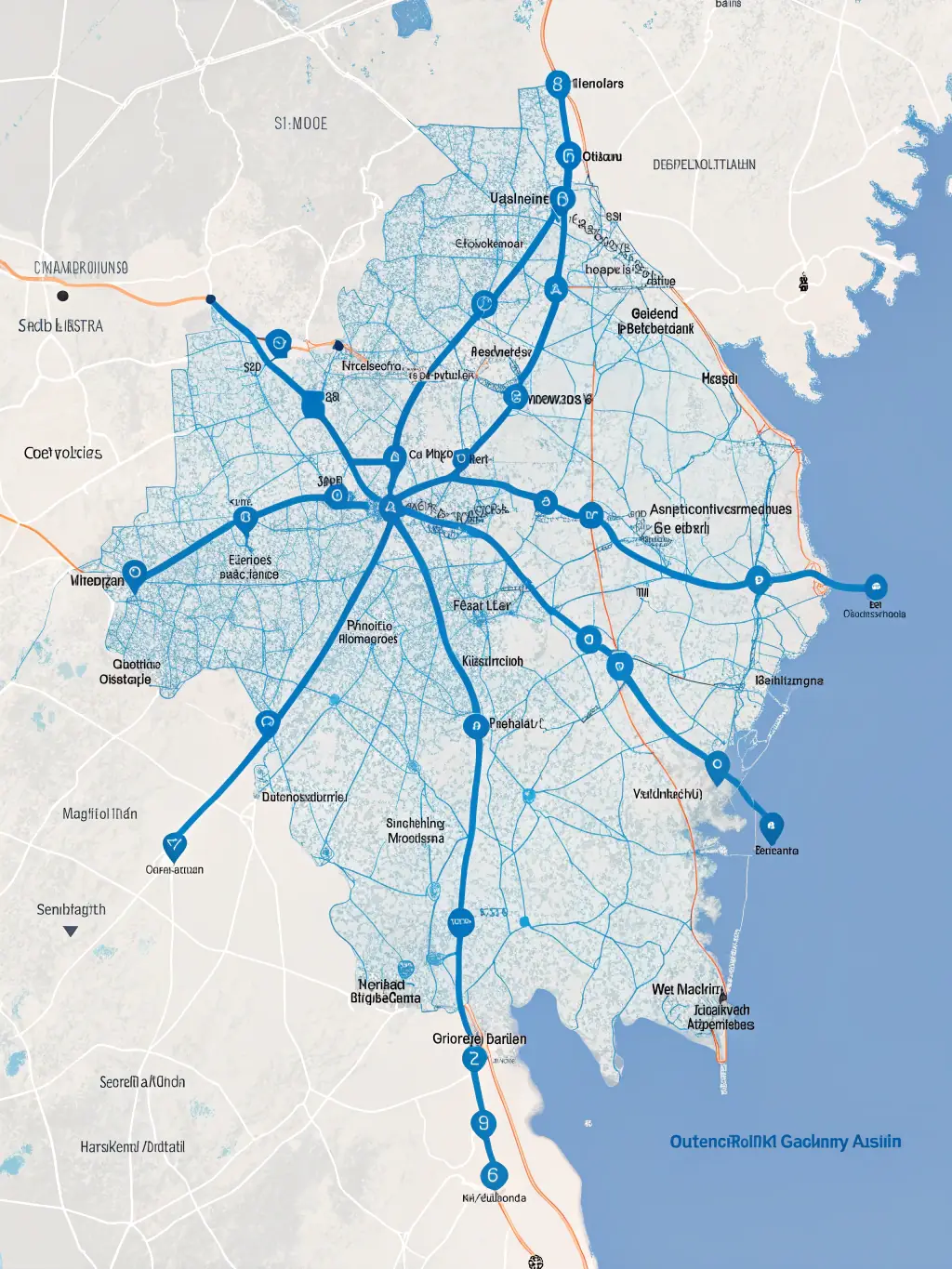 A map of Atlanta, with highlighted areas representing the service areas of various contractors, illustrating the importance of local expertise.
