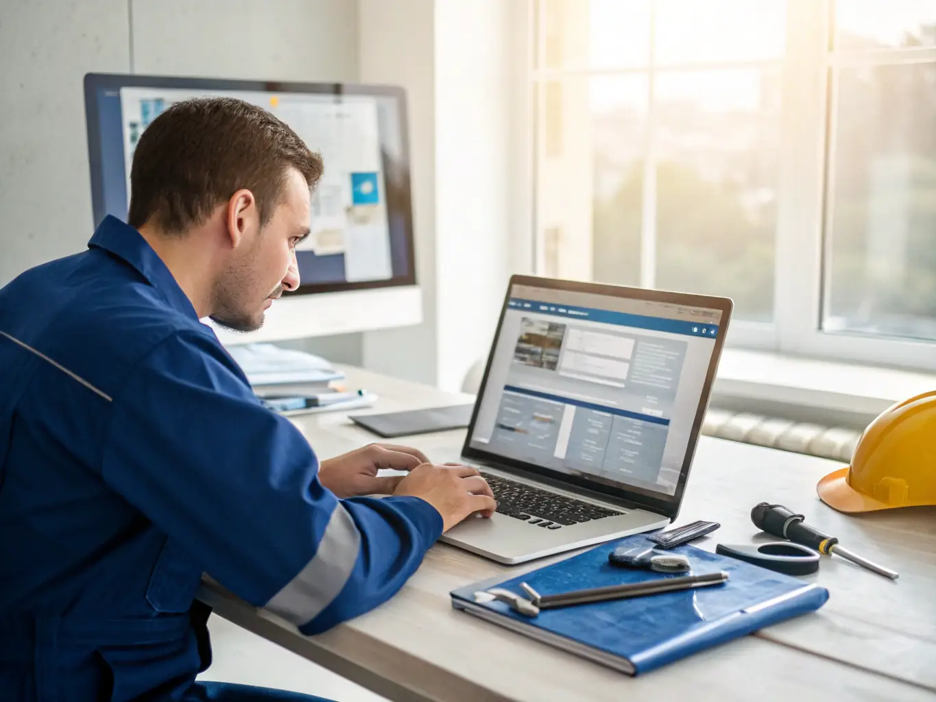 A contractor is browsing available job listings on the FindExpert.Contractors platform, efficiently searching for new opportunities.