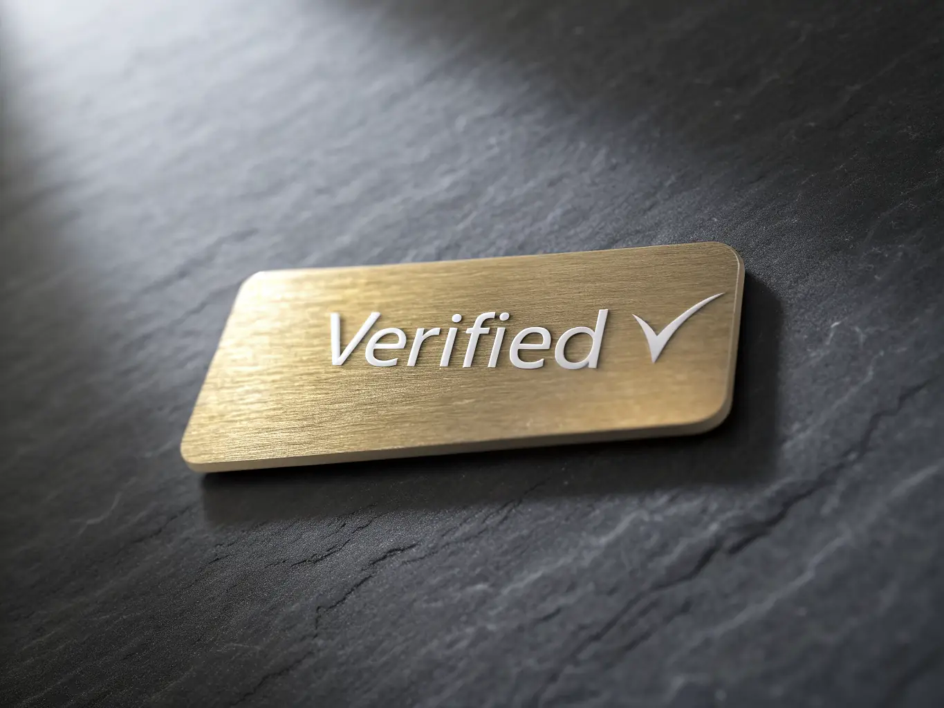 A close-up shot of a verification badge, symbolizing trust and credibility, representing the verification process at FindExpert.Contractors.
